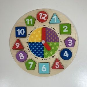 Wood Clock for learning how to tell time